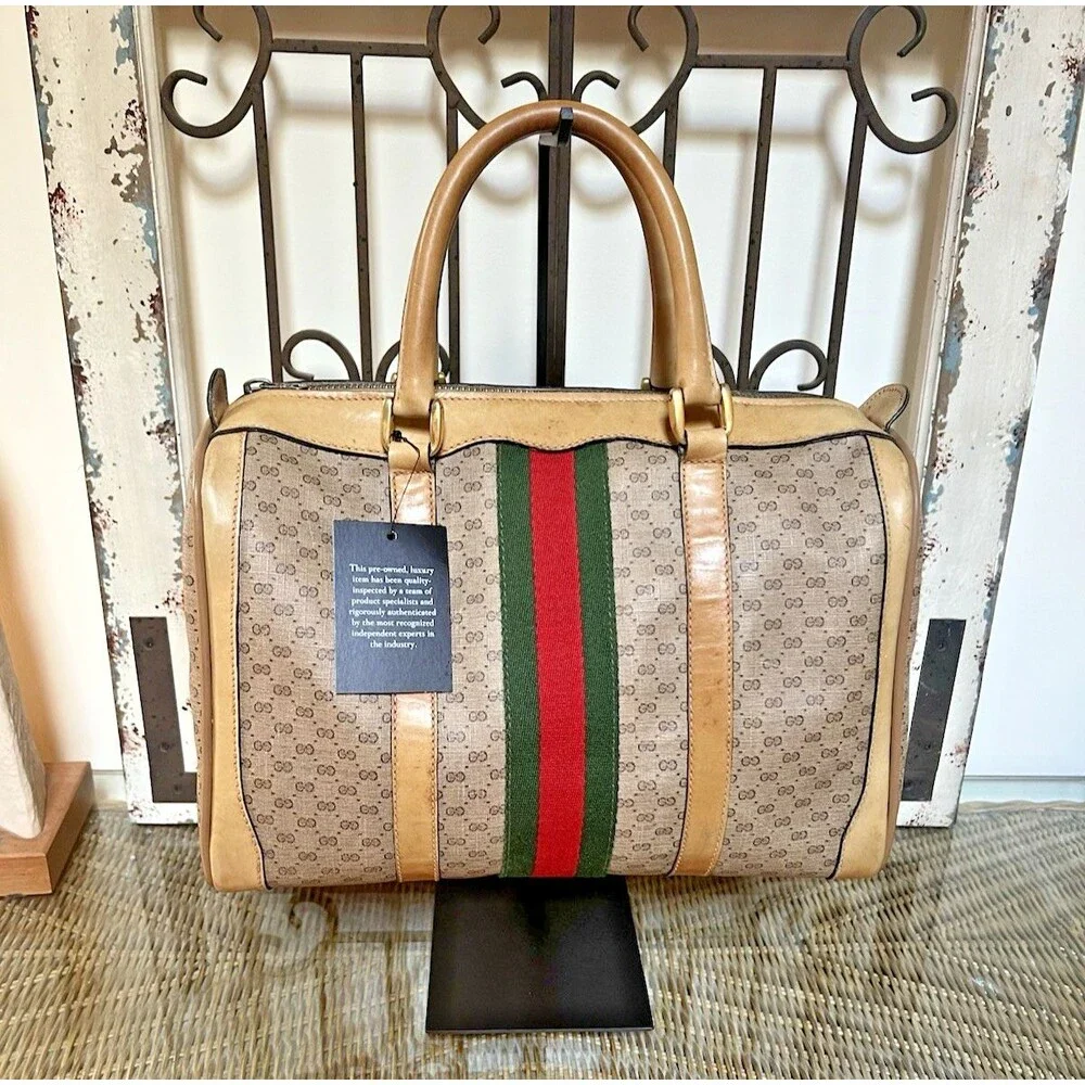 Gucci Micro GG Supreme Boston Bag Vintage 1980-1984 With COA